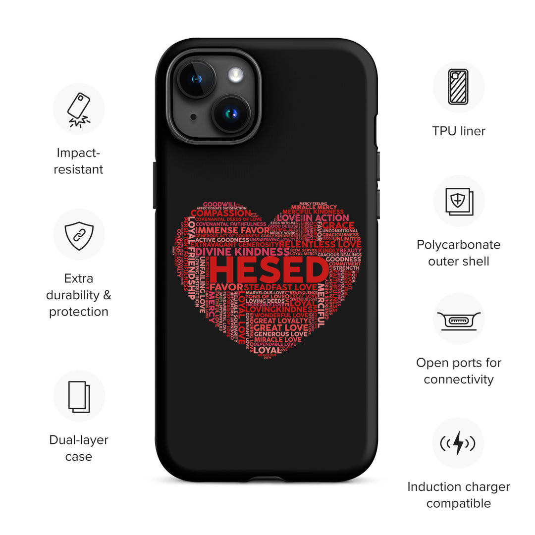 Christian Phone Case Hesed Heart Black for iPhone® iPhone® Phone Cases   