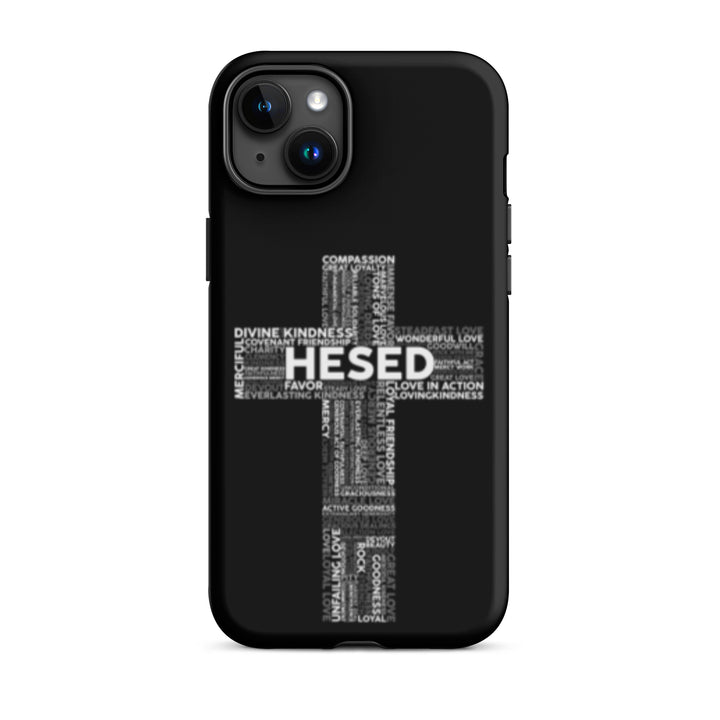 Christian Phone Case Hesed Cross Black for iPhone® iPhone® Phone Cases Matte iPhone 15 Plus 