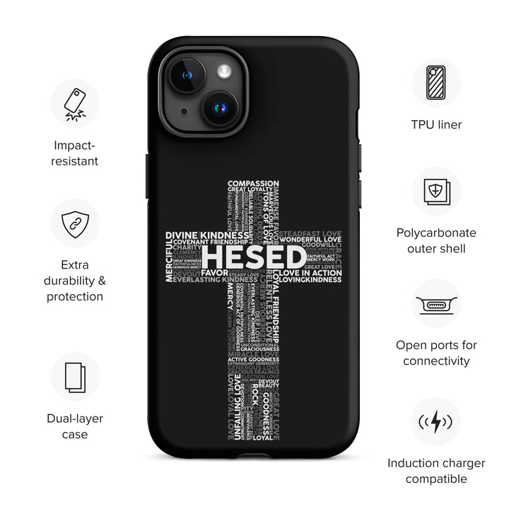 Christian Phone Case Hesed Cross Black for iPhone® iPhone® Phone Cases   