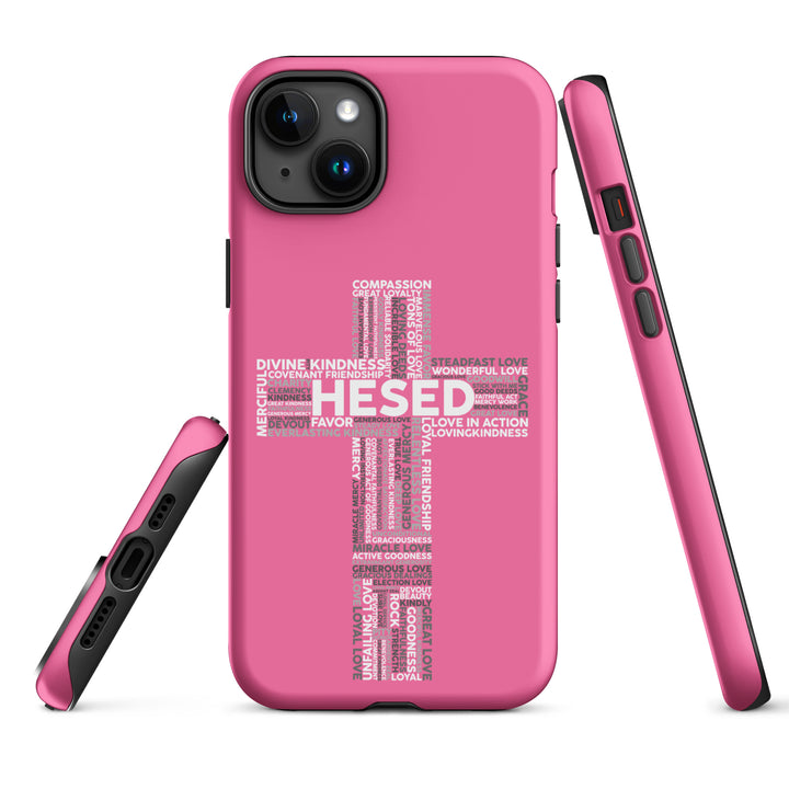 Christian Phone Case Hesed Cross Pink for iPhone® iPhone® Phone Cases   