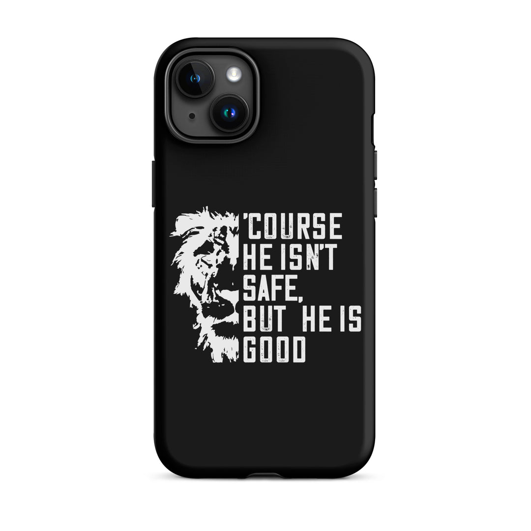 Christian Phone Case for iPhone® 'Course He Isn't Safe Black iPhone® Phone Cases Matte iPhone 15 Plus 