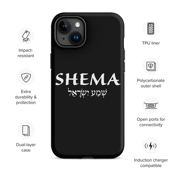 Christian Phone Case Shema Hebrew Black for iPhone® iPhone® Phone Cases   