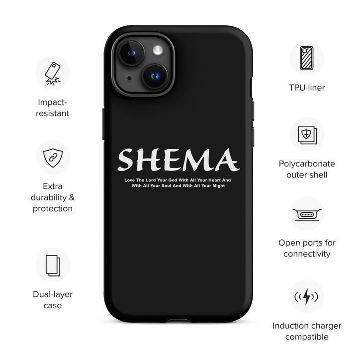 Christian Phone Case Shema Love The Lord Black  for iPhone® iPhone® Phone Cases   