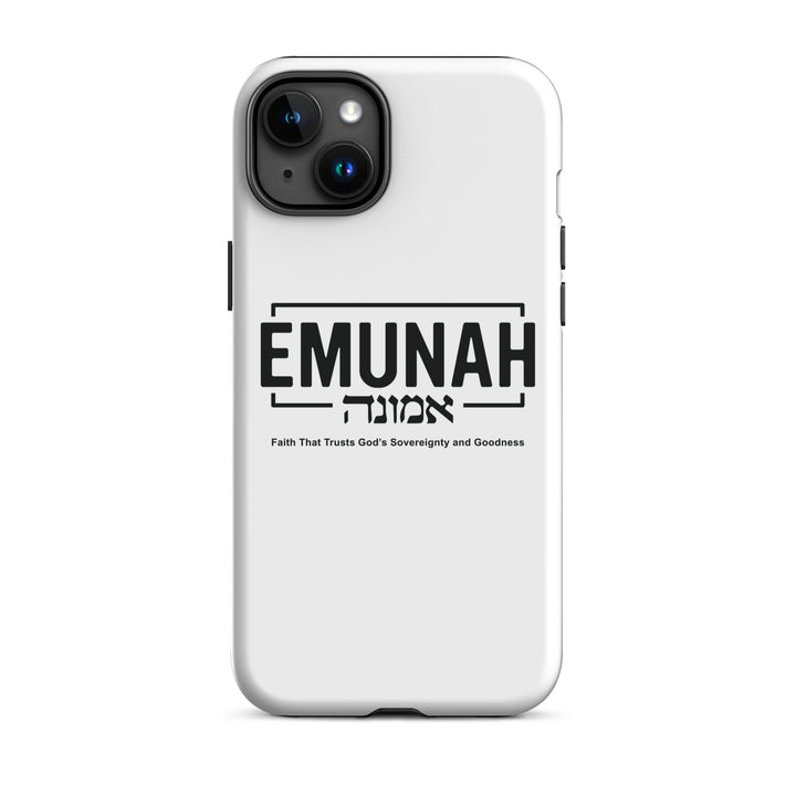 Christian Phone Case Emunah Faith That Trusts White for iPhone® iPhone® Phone Cases Matte iPhone 15 Plus 