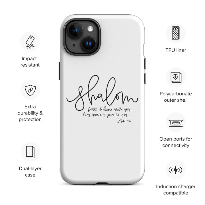 Christian Phone Case Shalom White for iPhone® iPhone® Phone Cases   