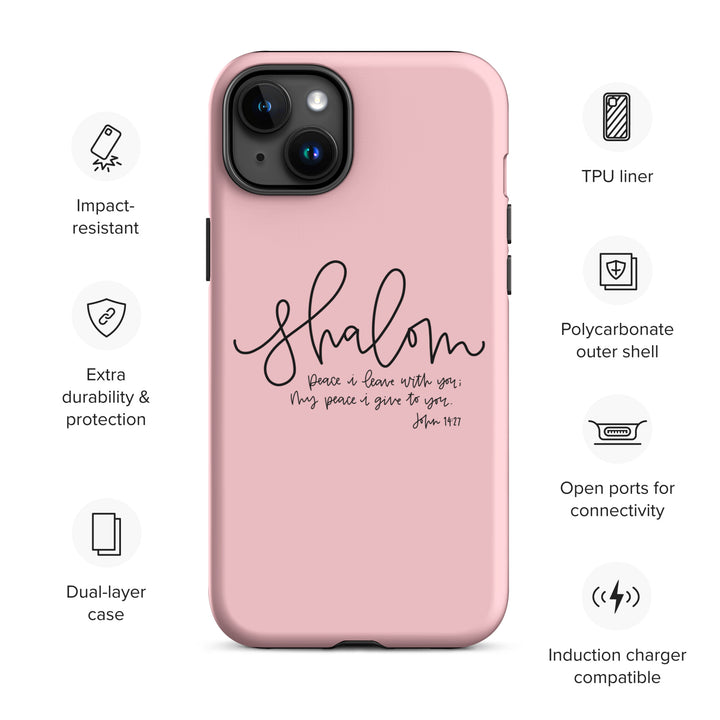 Christian Phone Case Shalom Pink for iPhone® iPhone® Phone Cases   