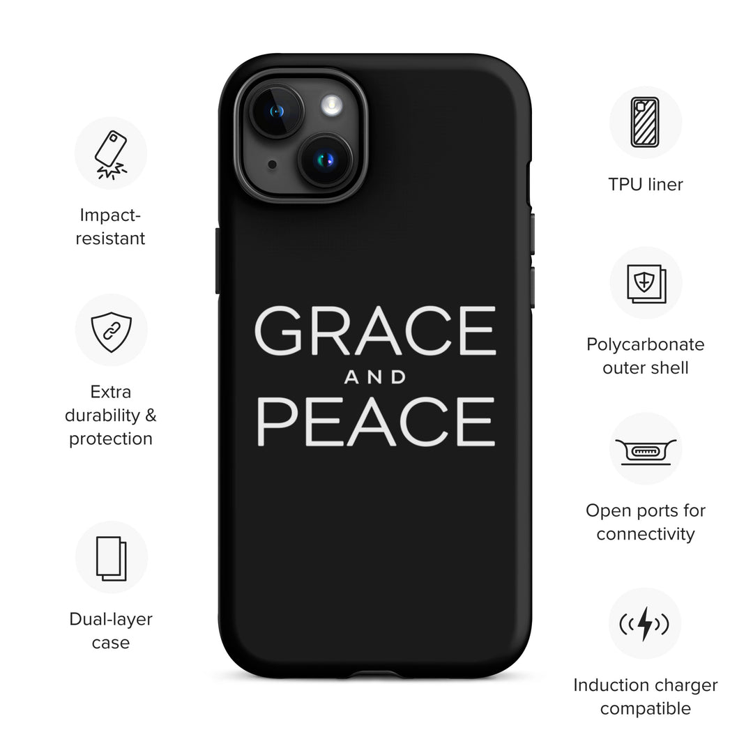 Christian Phone Case Grace and Peace Black for iPhone® iPhone® Phone Cases   