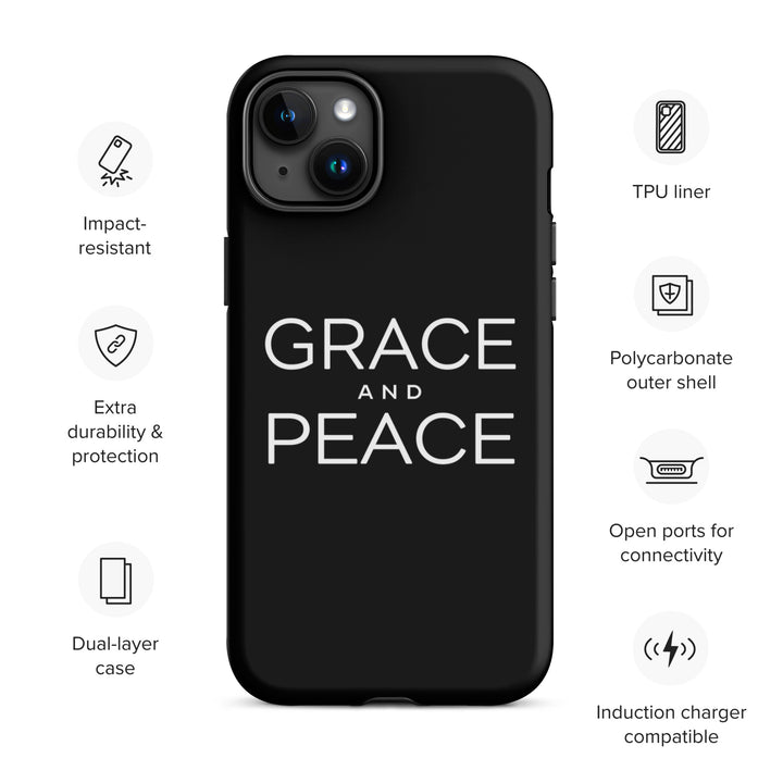 Christian Phone Case Grace and Peace Black for iPhone® iPhone® Phone Cases   