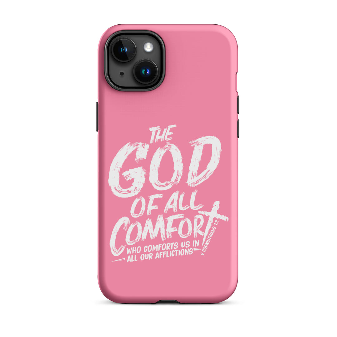 Christian Phone Case God of All Comfort Pink for iPhone® iPhone® Phone Cases Matte iPhone 15 Plus 