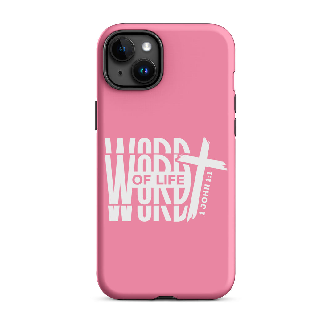 Christian Phone Case Word of Life Cross Pink for iPhone® iPhone® Phone Cases Matte iPhone 15 Plus 