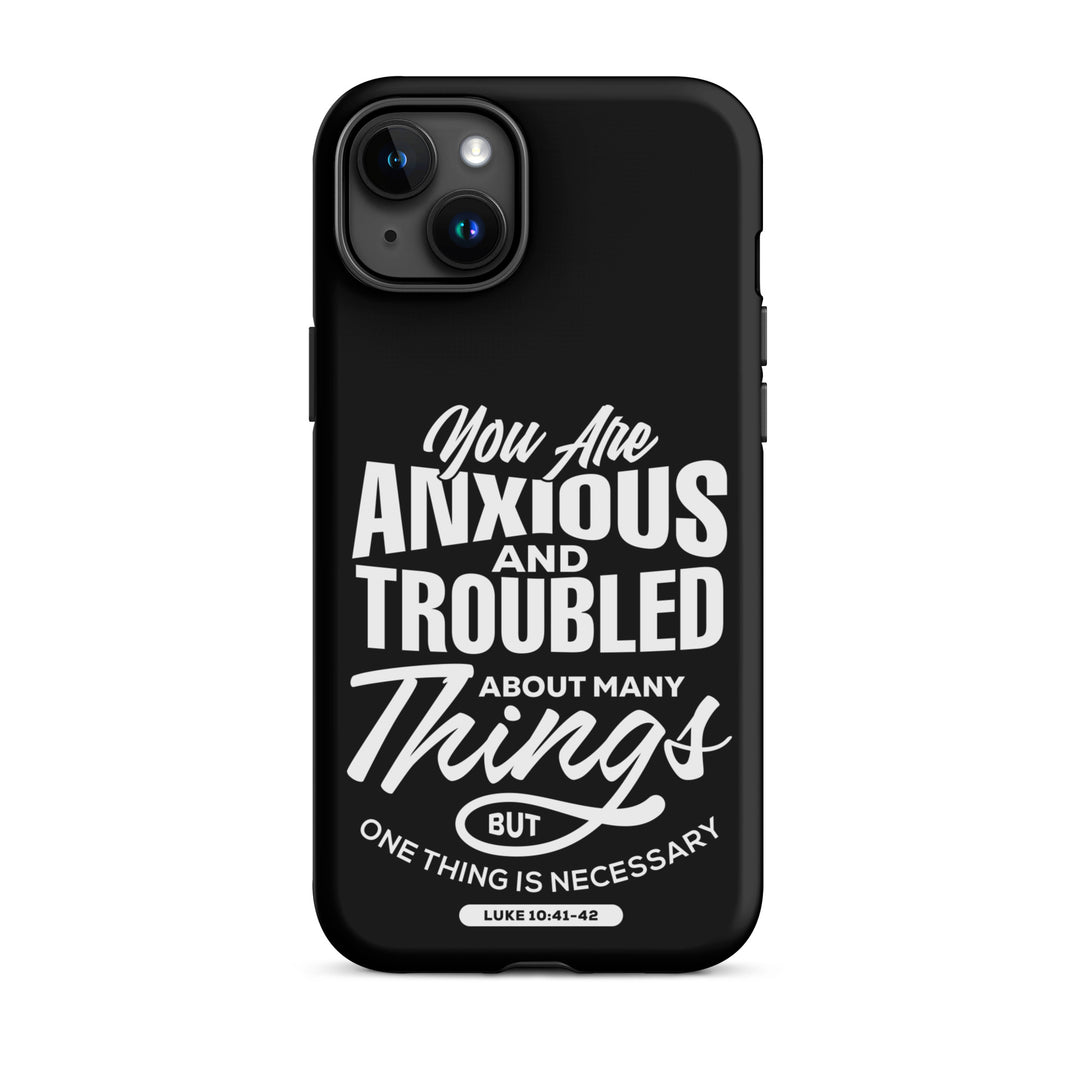 Christian Phone Case Anxious And Troubled Black for iPhone® iPhone® Phone Cases Matte iPhone 15 Plus 