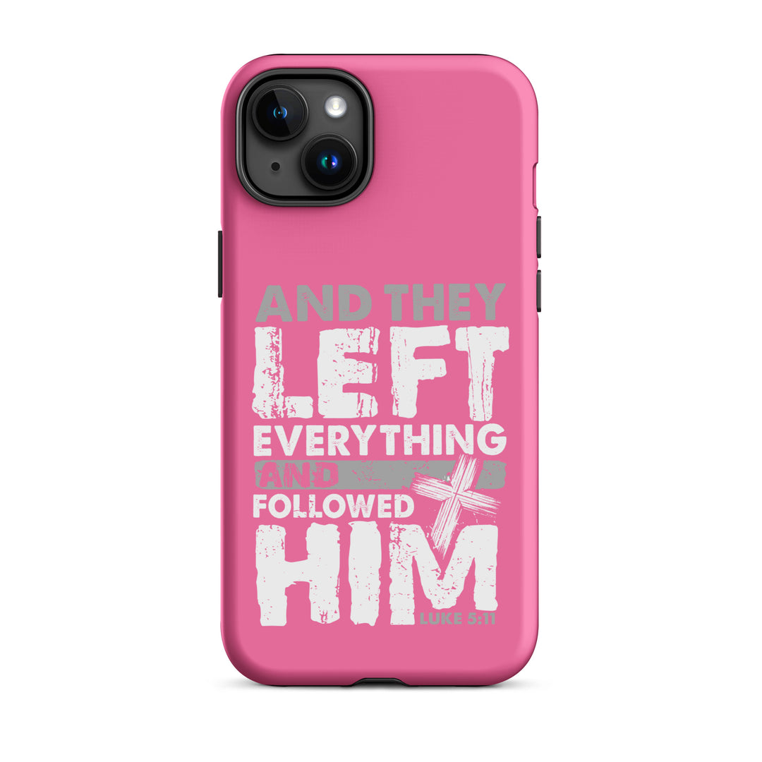 Christian Phone Case Left Everything Cross Pink for iPhone® iPhone® Phone Cases Matte iPhone 15 Plus 