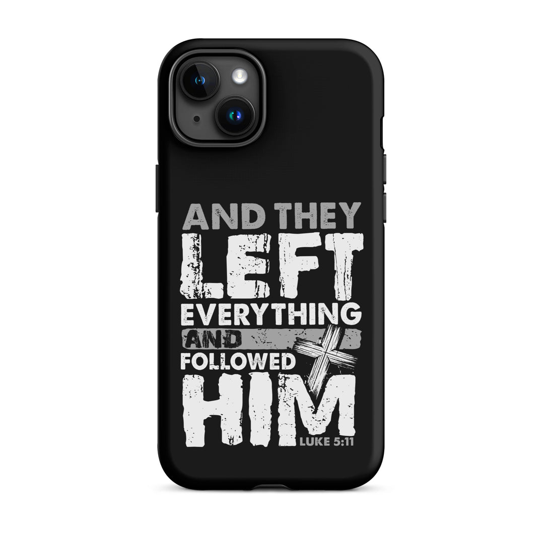 Christian Phone Case Left Everything Cross Black for iPhone® iPhone® Phone Cases Matte iPhone 15 Plus 