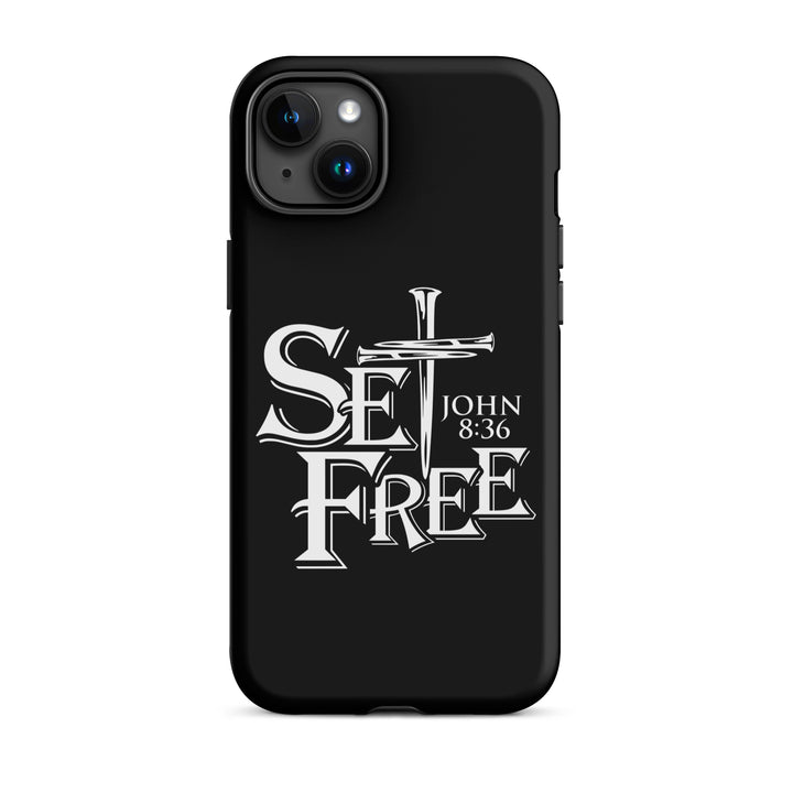 Christian Phone Case Set Free Black for iPhone® iPhone® Phone Cases Matte iPhone 15 Plus 