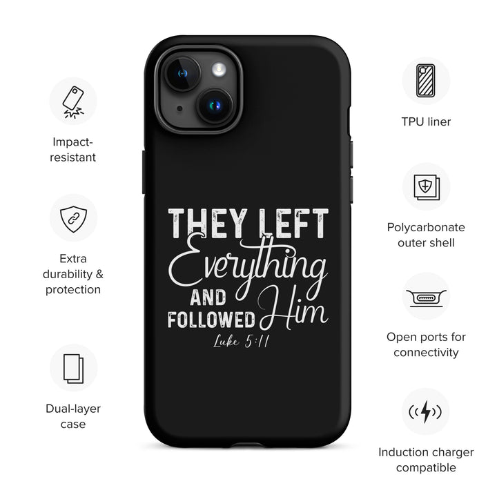 Christian Phone Case Left Everything Black for iPhone® iPhone® Phone Cases   