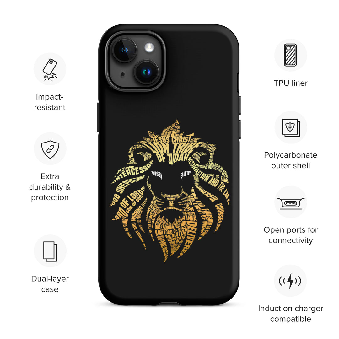 Christian Phone Case Lion Word Cloud Black for iPhone® iPhone® Phone Cases   