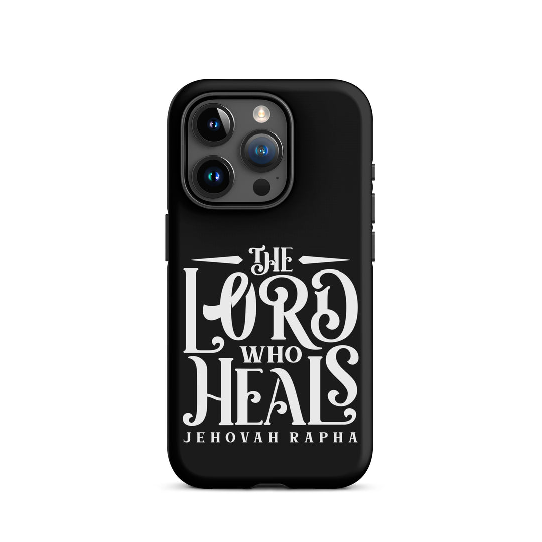 Christian Phone Case The Lord Who Heals Black for iPhone® iPhone® Phone Cases Matte iPhone 15 Pro 