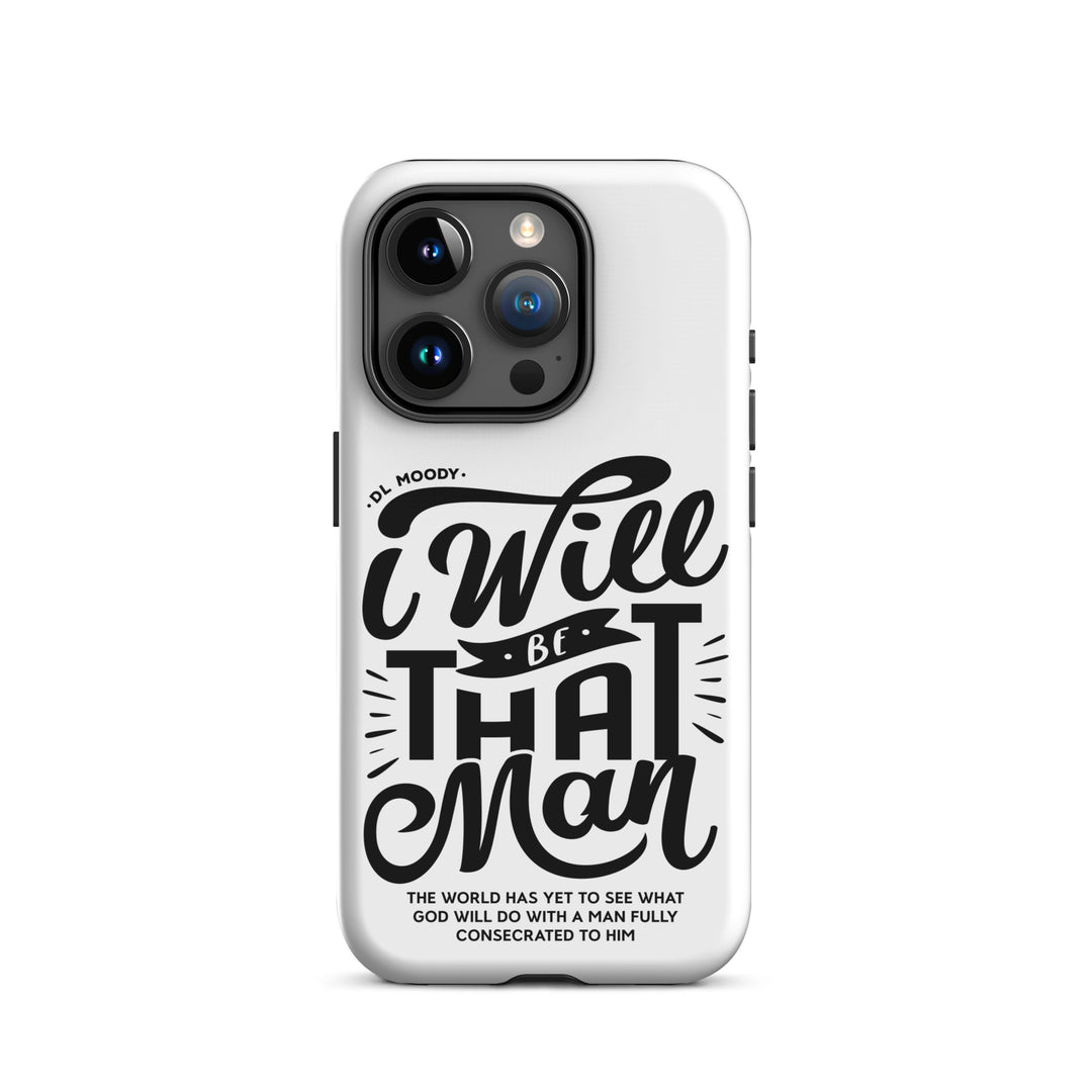 Christian Phone Case I Will Be That Man White for iPhone® iPhone® Phone Cases Matte iPhone 15 Pro 