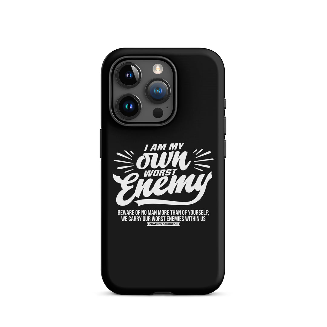 Christian Phone Case Worst Enemy Black for iPhone® iPhone® Phone Cases Matte iPhone 15 Pro 