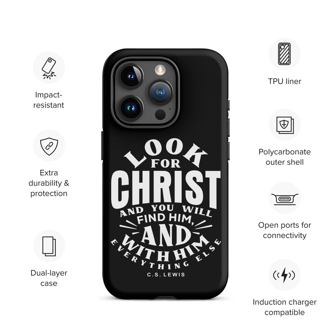 Christian Phone Case Look For Christ Black for iPhone® iPhone® Phone Cases   