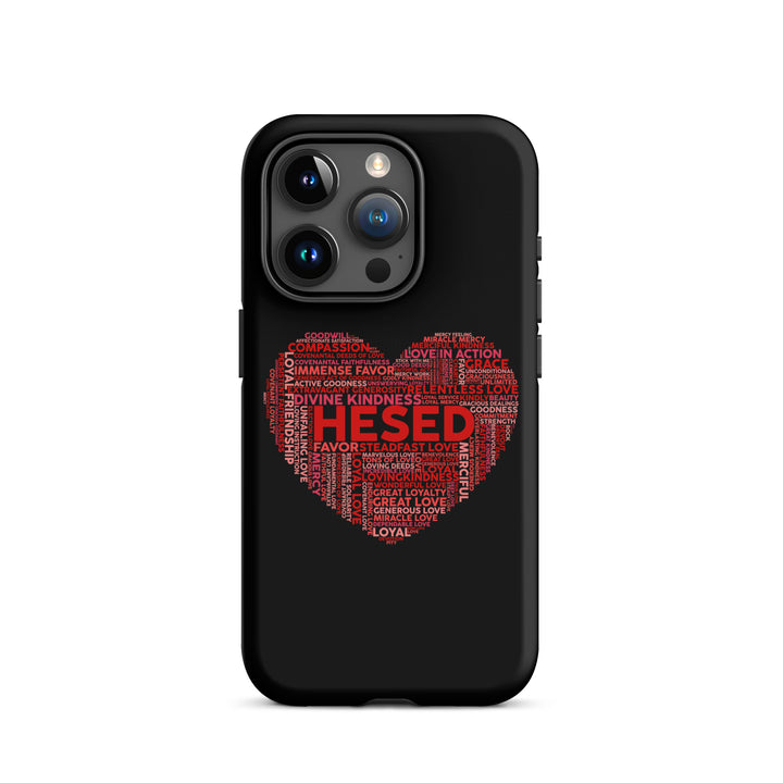 Christian Phone Case Hesed Heart Black for iPhone® iPhone® Phone Cases Matte iPhone 15 Pro 