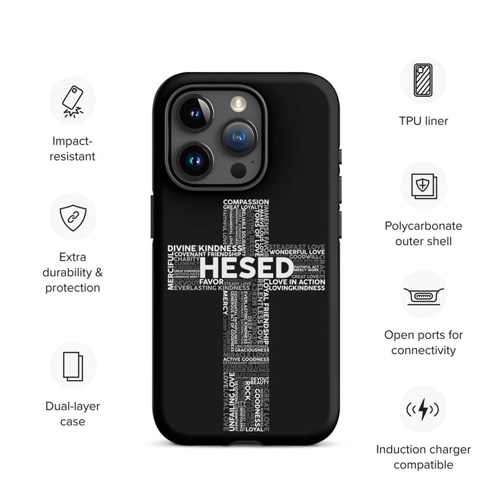 Christian Phone Case Hesed Cross Black for iPhone® iPhone® Phone Cases   