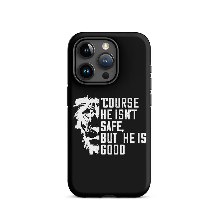 Christian Phone Case for iPhone® 'Course He Isn't Safe Black iPhone® Phone Cases Matte iPhone 15 Pro 