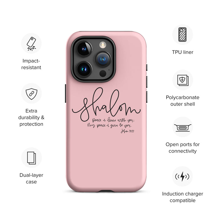 Christian Phone Case Shalom Pink for iPhone® iPhone® Phone Cases   