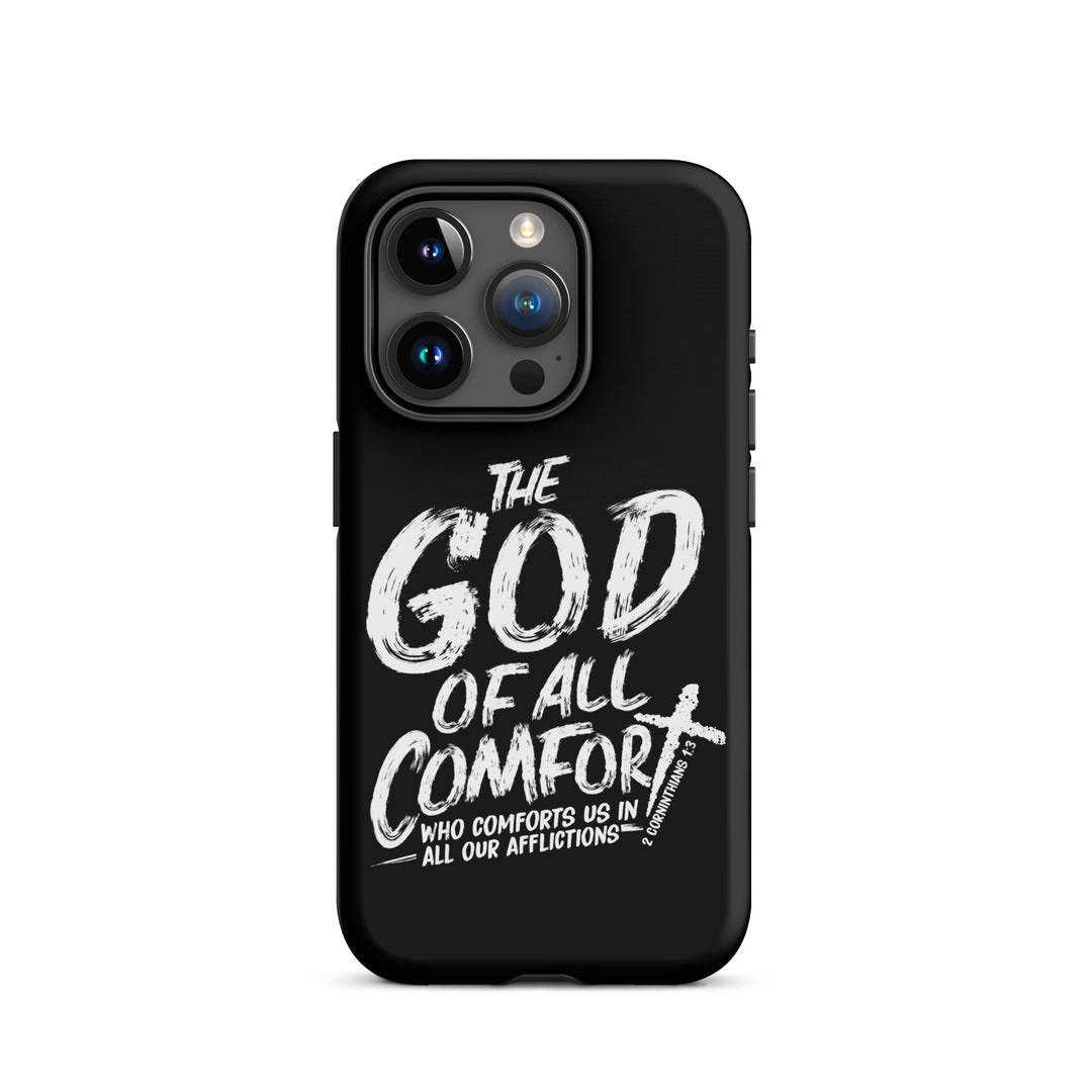 Christian Phone Case God of All Comfort Black for iPhone® iPhone® Phone Cases Matte iPhone 15 Pro 