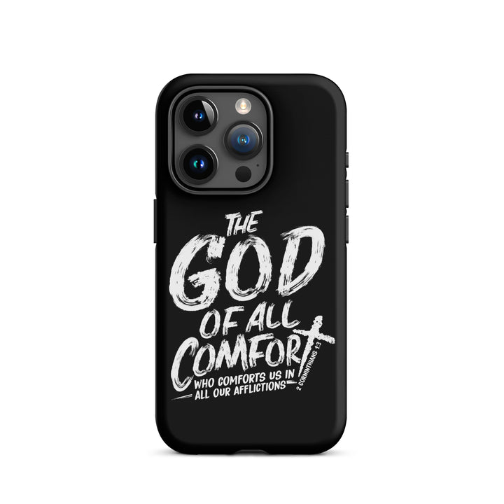 Christian Phone Case God of All Comfort Black for iPhone® iPhone® Phone Cases Matte iPhone 15 Pro 