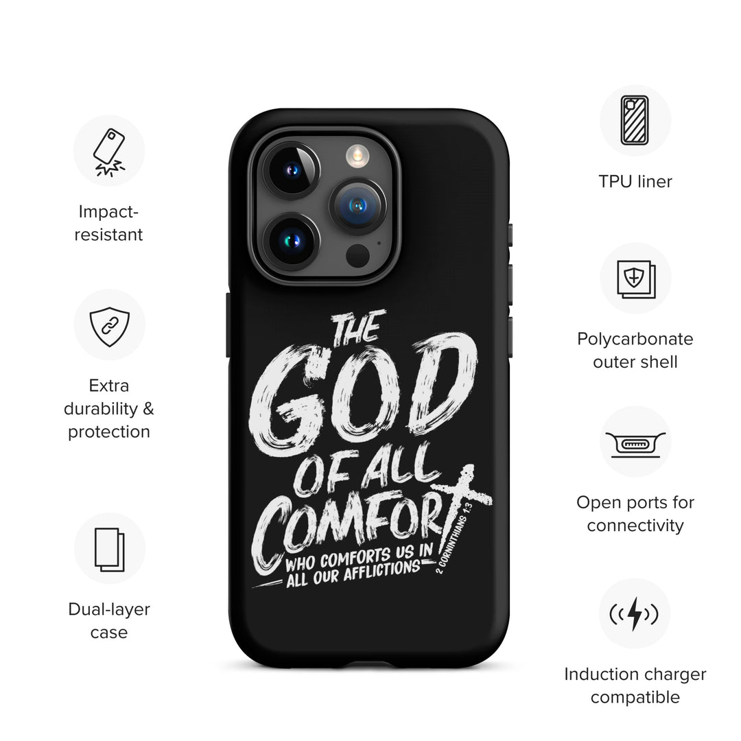 Christian Phone Case God of All Comfort Black for iPhone® iPhone® Phone Cases   