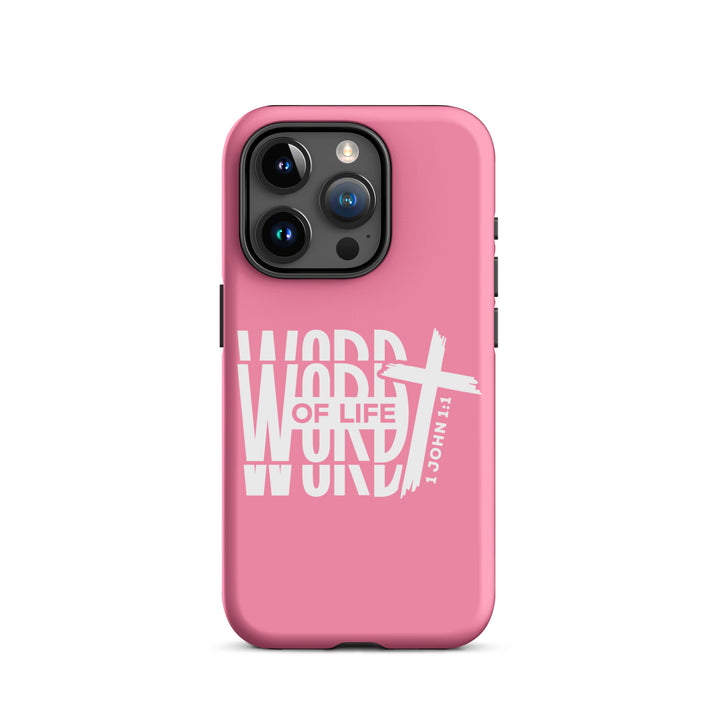 Christian Phone Case Word of Life Cross Pink for iPhone® iPhone® Phone Cases Matte iPhone 15 Pro 