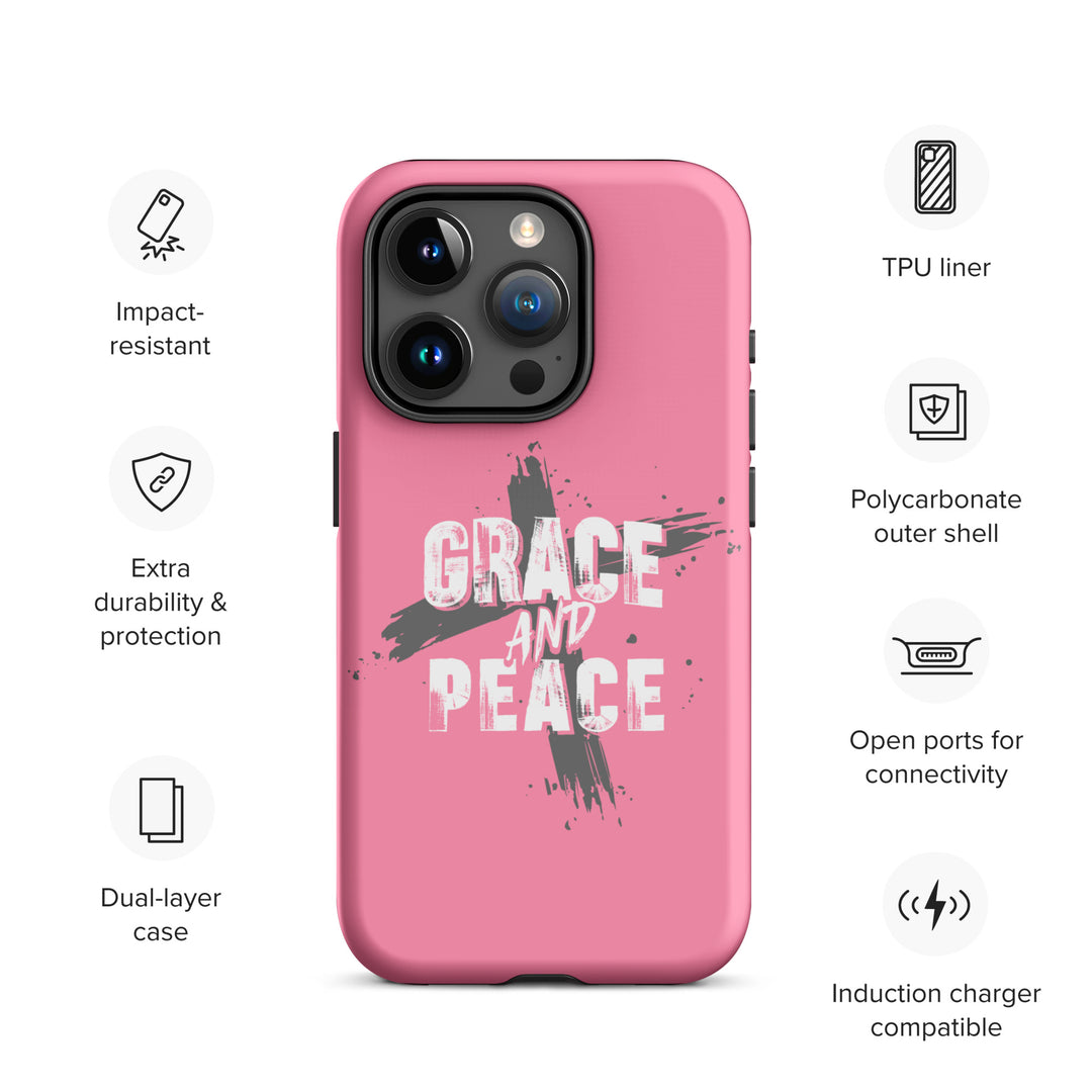 Christian Phone Case Grace and Peace Cross Pink for iPhone® iPhone® Phone Cases   