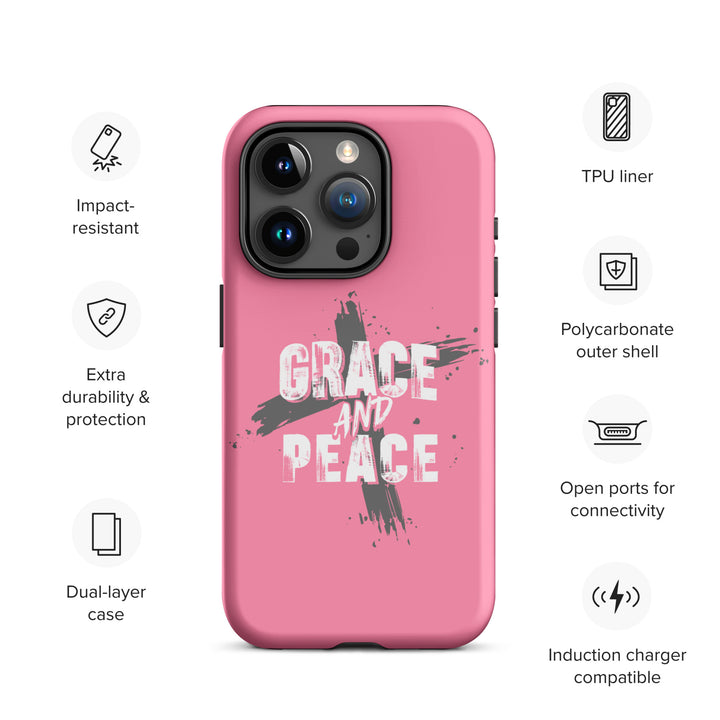 Christian Phone Case Grace and Peace Cross Pink for iPhone® iPhone® Phone Cases   