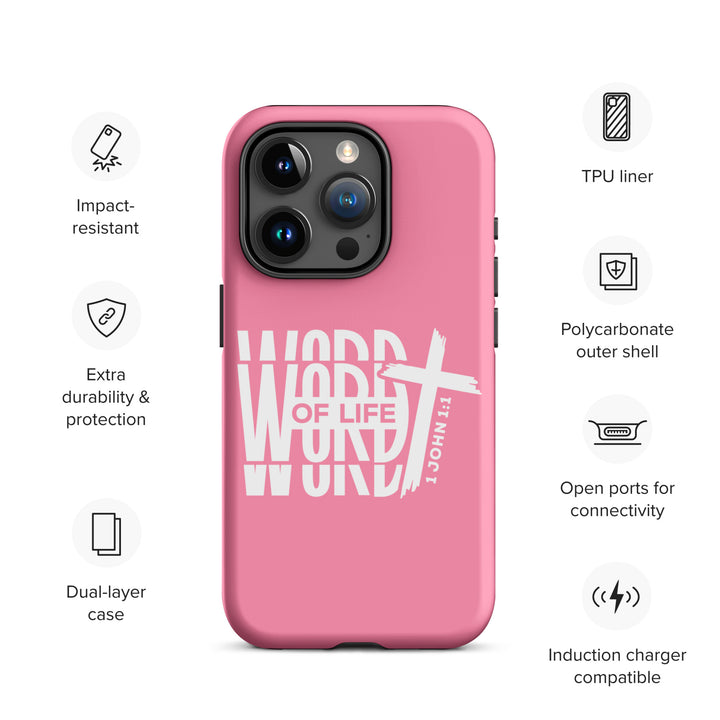 Christian Phone Case Word of Life Cross Pink for iPhone® iPhone® Phone Cases   