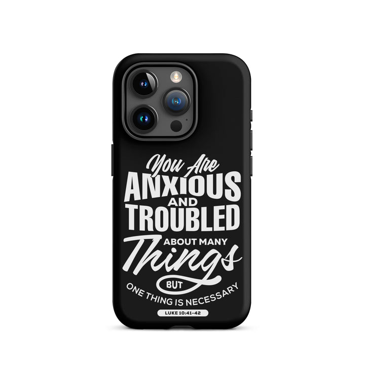 Christian Phone Case Anxious And Troubled Black for iPhone® iPhone® Phone Cases Matte iPhone 15 Pro 