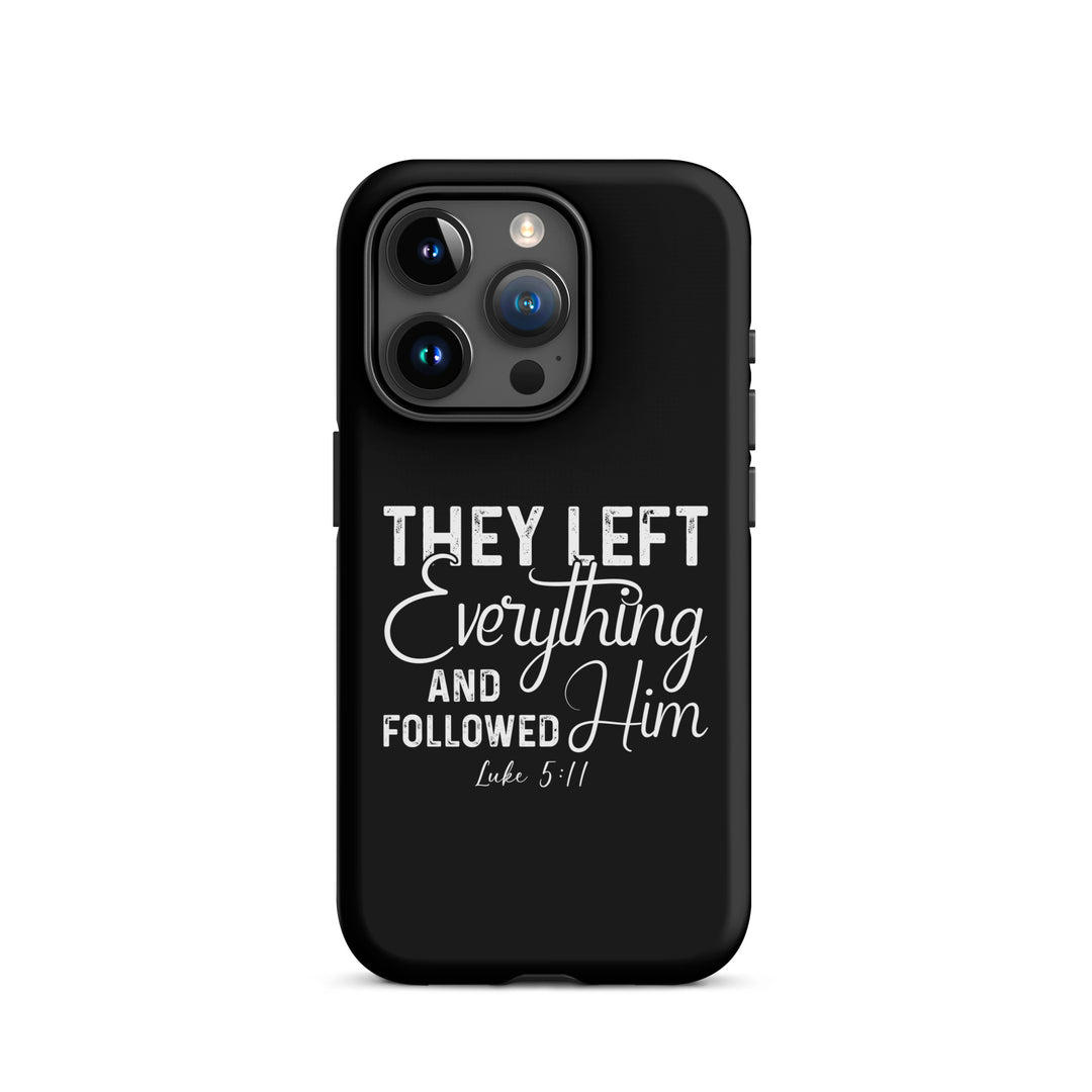 Christian Phone Case Left Everything Black for iPhone® iPhone® Phone Cases Matte iPhone 15 Pro 