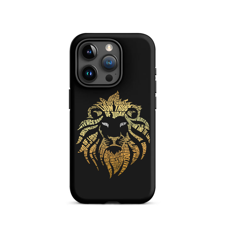 Christian Phone Case Lion Word Cloud Black for iPhone® iPhone® Phone Cases Matte iPhone 15 Pro 