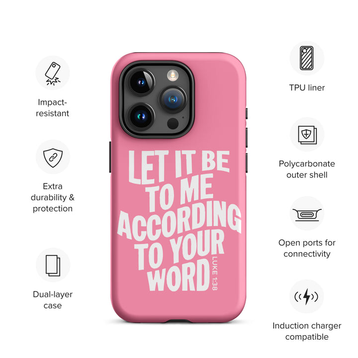 Christian Phone Case According To Your Word Pink  for iPhone® iPhone® Phone Cases   