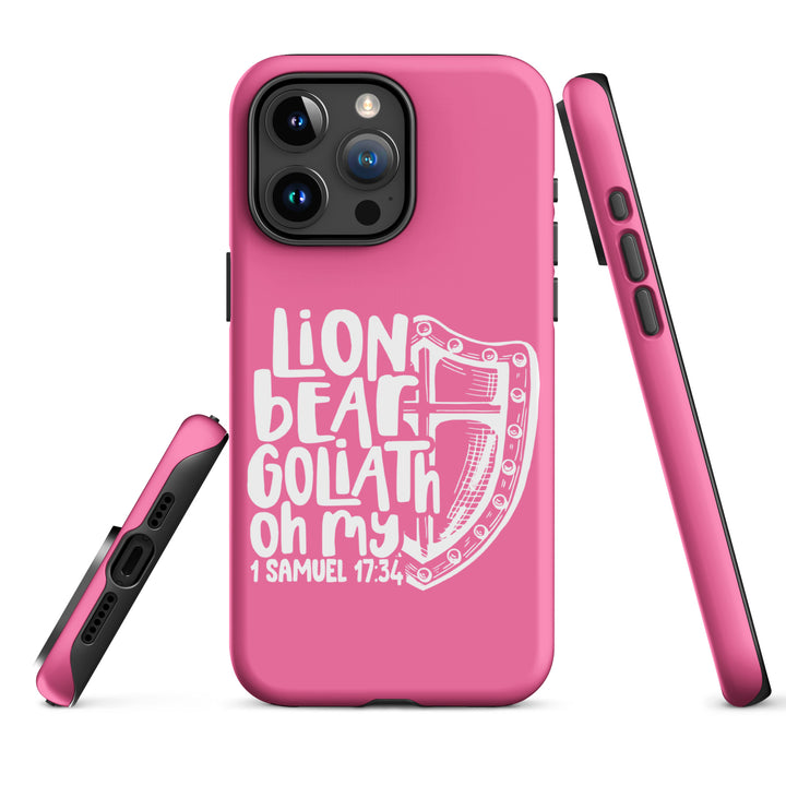 Christian Phone Case Lion Bear Goliath Oh My Pink for iPhone® iPhone® Phone Cases   