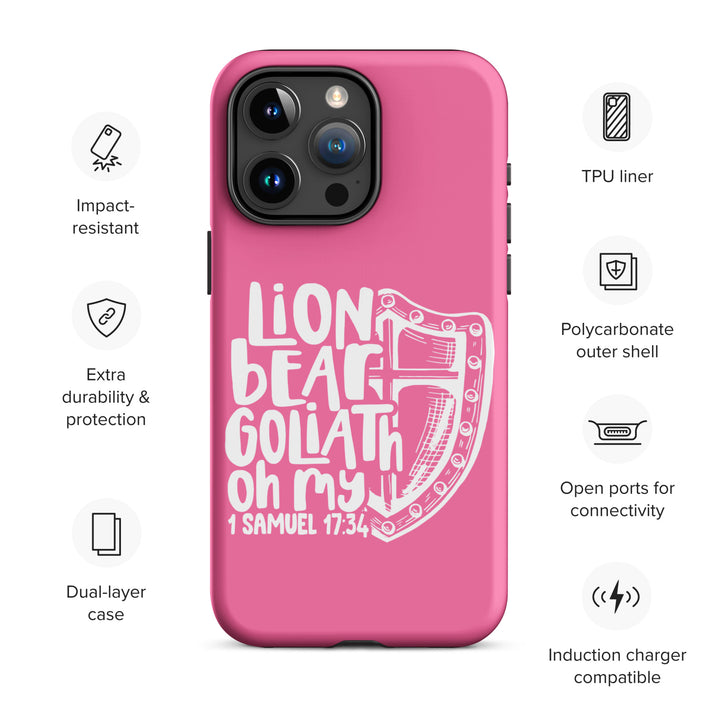 Christian Phone Case Lion Bear Goliath Oh My Pink for iPhone® iPhone® Phone Cases   