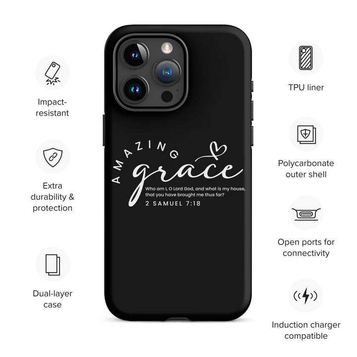 Christian Phone Case Amazing Grace Heart Black for iPhone® iPhone® Phone Cases   