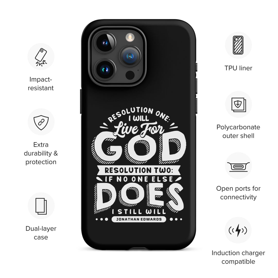 Christian Phone Case Live For God Black for iPhone® iPhone® Phone Cases   