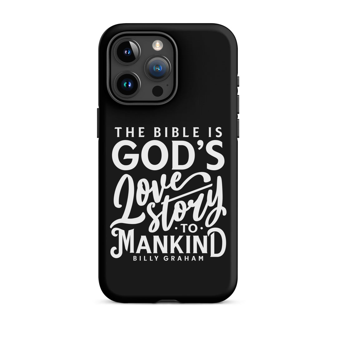 Christian Phone Case God's Love Story Black for iPhone® iPhone® Phone Cases Matte iPhone 15 Pro Max 