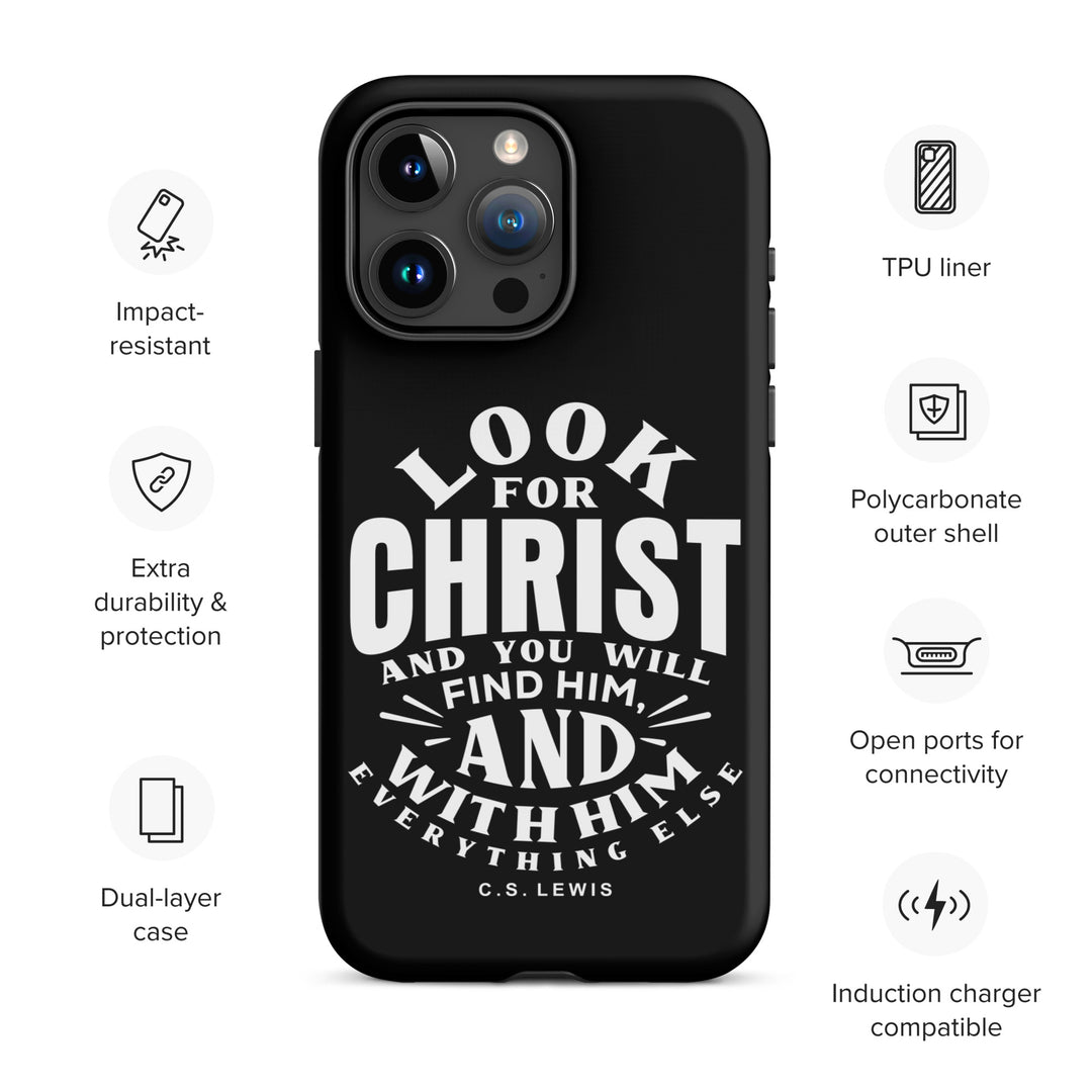 Christian Phone Case Look For Christ Black for iPhone® iPhone® Phone Cases   