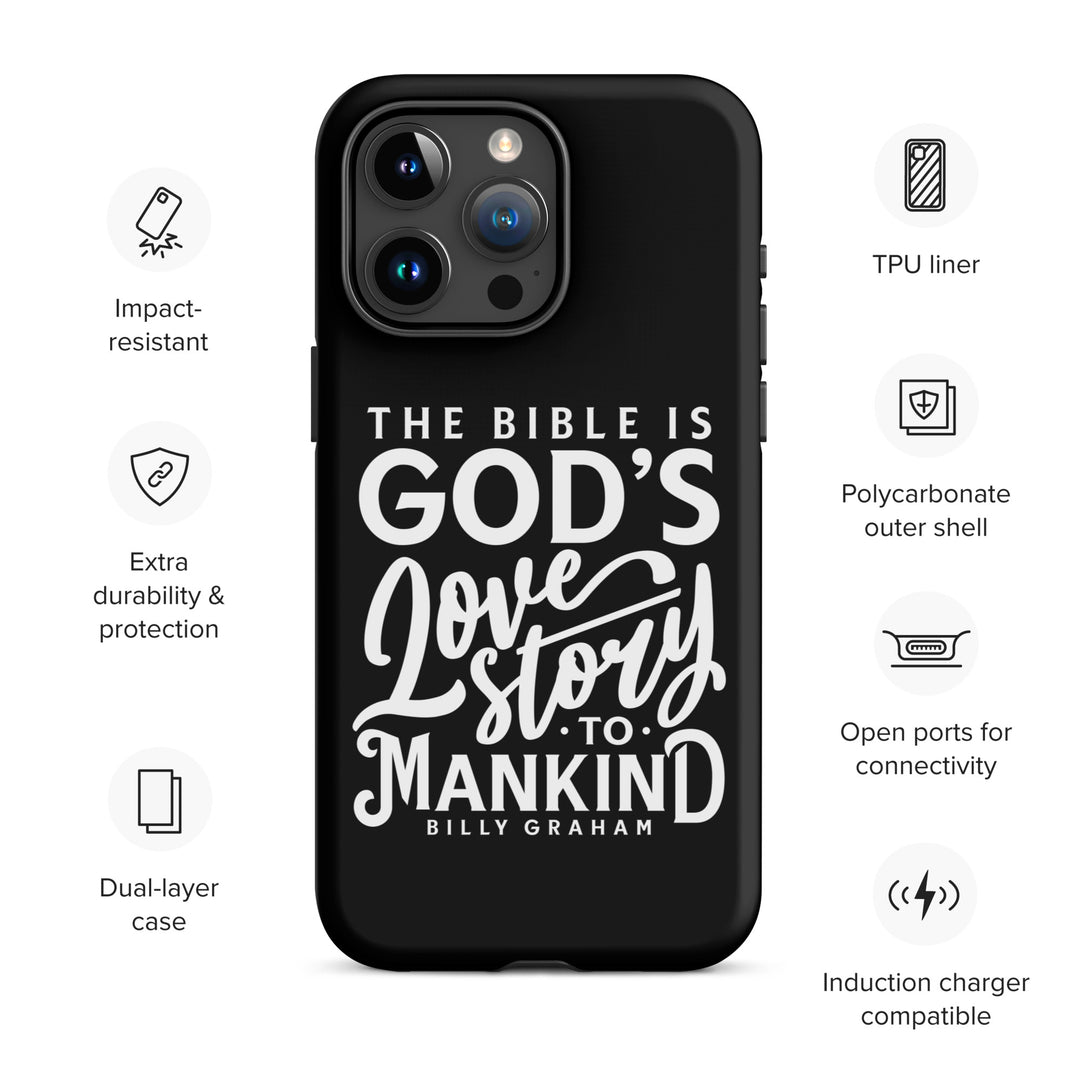 Christian Phone Case God's Love Story Black for iPhone® iPhone® Phone Cases   