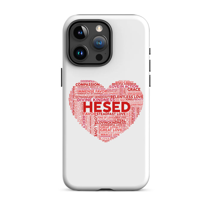 Christian Phone Case Hesed Heart White for iPhone® iPhone® Phone Cases Matte iPhone 15 Pro Max 