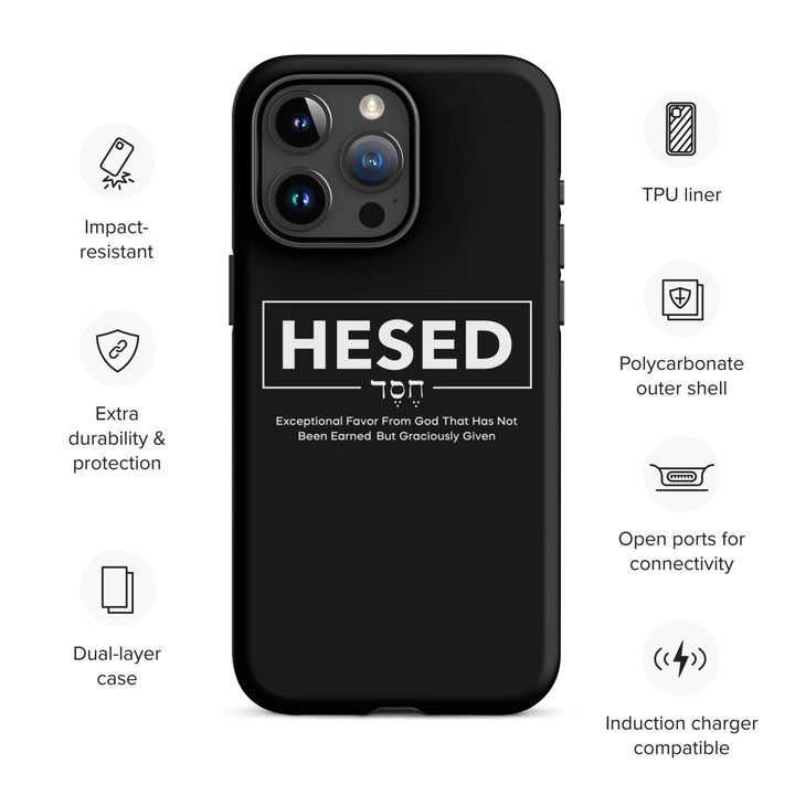 Christian Phone Case Hesed Hebrew Exceptional Favor Black for iPhone® iPhone® Phone Cases   