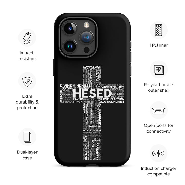 Christian Phone Case Hesed Cross Black for iPhone® iPhone® Phone Cases   