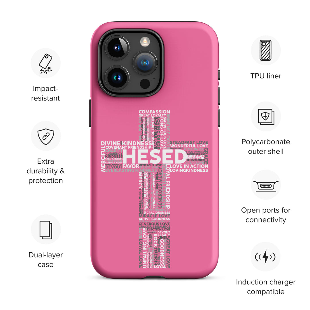 Christian Phone Case Hesed Cross Pink for iPhone® iPhone® Phone Cases   